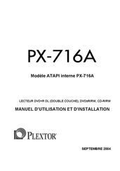 Plextor PX-716A Manuel D'utilisation Et D'installation