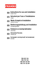 Franke FBI 747 XS NP Mode D'emploi Et Installation