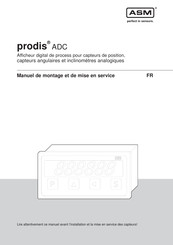 ASM prodis ADC Manuel De Montage Et De Mise En Service