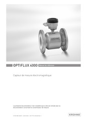 KROHNE OPTIFLUX 4000 Manuel De Référence