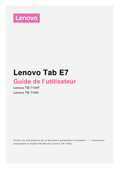 Lenovo Tab E7 Guide De L'utilisateur