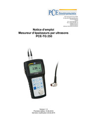 PCE Instruments PCE-TG 250 Notice D'emploi