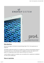 ENERGY SISTEM pro4. Manuel De L'utilisateur