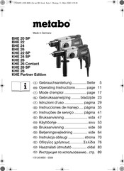 Metabo KHE 22 SP Mode D'emploi