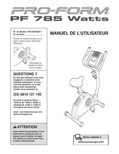 Pro-Form PF 785 Watts Manuel De L'utilisateur
