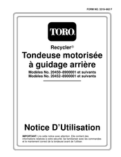 Toro Recycler 20452-8900001 Notice D'utilisation