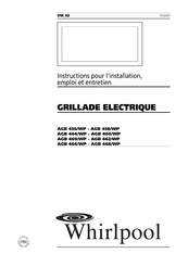 Whirlpool AGB 458/WP Instructions Pour L'installation, Emploi Et Entretien