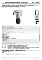 GOK HS-V.2 Instructions De Montage Et D'utilisation