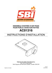 SBI AC01316 Instructions D'installation