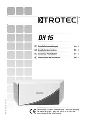 Trotec DH 15 Consignes D'installation