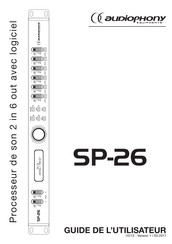 audiophony SP-26 Guide De L'utilisateur