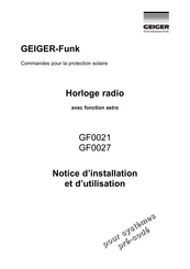 GEIGER GF0027 Notice D'installation Et D'utilisation