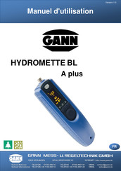 Gann HYDROMETTE BL A plus Manuel D'utilisation