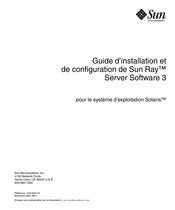 Sun Microsystems Sun Ray Software 3 Guide D'installation Et De Configuration