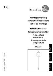 IFM Electronic efector 600 TA3231 Notice De Montage