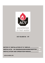 ACV GLASS ST100 Notice D'utilisation