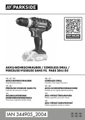 Parkside PABS 20-Li D5 Instructions D'origine