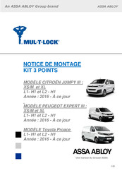 Assa Abloy MUL-T-LOCK L2 - H1 Notice De Montage