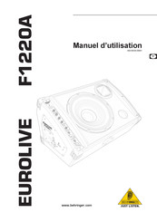 Behringer EUROLIVE F1220A Manuel D'utilisation