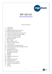 MPMan MP-CS100 Mode D'emploi