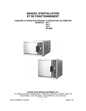 Crown Food Service Equipment SX-9000 Manuel D'installation Et De Fonctionnement