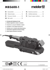 Meister MBS600-1 Traduction Du Manuel D'utilisation Original
