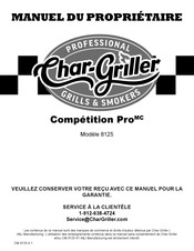 Char-Griller Competition Pro 8125 Manuel Du Propriétaire