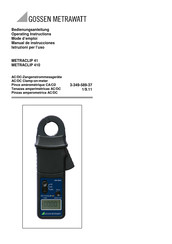 Gossen MetraWatt M320A-ISO Mode D'emploi