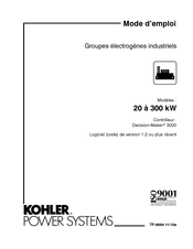 Kohler POWER SYSTEMS 300 kW Mode D'emploi