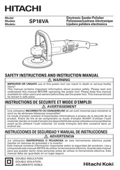 Hitachi SP18VA Instructions De Sécurité Et Mode D'emploi