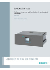 Siemens SIPROCESS UV600 Instructions De Service