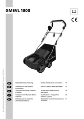 Gartenmeister GMEVL 1800 Traduction Du Mode D'emploi D'origine