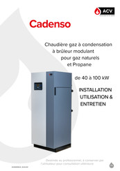 ACV Cadenso 60 Manuel D'installation, Utilisation & Entretien