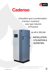 ACV Cadenso 100 Manuel D'installation, Utilisation & Entretien