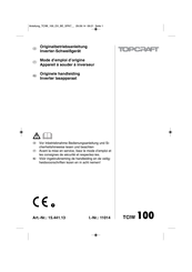 TOPCRAFT TCIW 100 Mode D'emploi D'origine