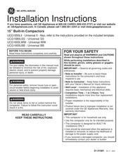 GE Appliances UCG1600LBB Instructions De Montage