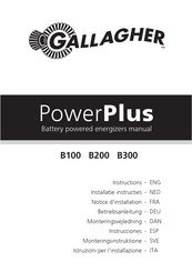 Gallagher PowerPlus B100 Notice D'installation