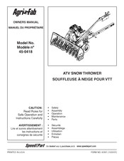 Agri-Fab 45-0418 Manuel Du Propriétaire