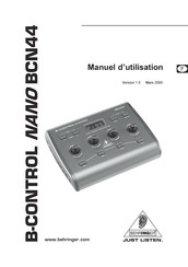 Behringer B-CONTROL NANO BCN44 Manuel D'utilisation