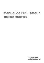 Toshiba FOLIO 100 Manuel De L'utilisateur