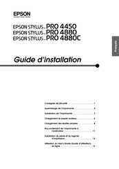 Epson STYLUS PRO 4880 Guide D'installation