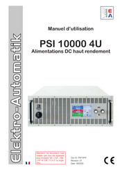 Electro-Automatik PSI 10000 4U Manuel D'utilisation