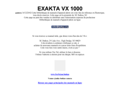 Exakta VX 1000 Mode D'emploi
