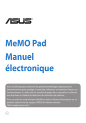 Asus MeMO Pad SMART 10 ME301T-1A017A Manuel Électronique