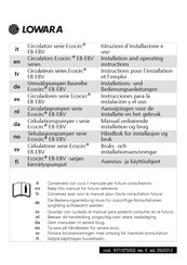 Lowara Ecocirc EBV 15-1/110 Instructions Pour L'installation Et L'emploi