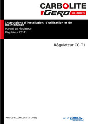 Carbolite Gero CC-T1 Instructions D'installation, D'utilisation Et De Maintenance