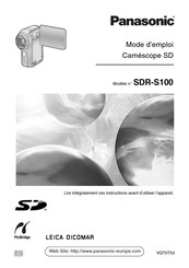 Panasonic SDR-S100 Mode D'emploi