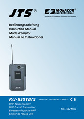 Monacor International JTS RU-850TB/5 Mode D'emploi