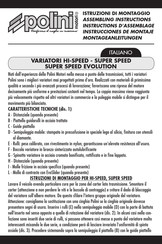 Polini HI-SPEED EVOLUTION 2 Mode D'emploi