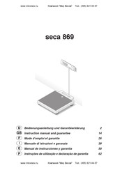 Seca 869 Mode D'emploi Et Garantie